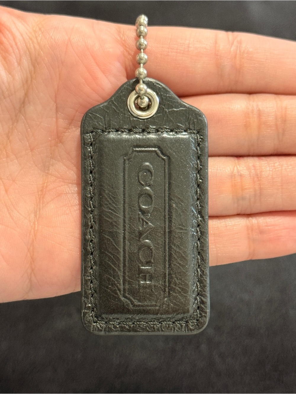 2.5" Medium Y2K Coach Leather Key Fob Bag Charm Keychain Hang Tag/Hangtag